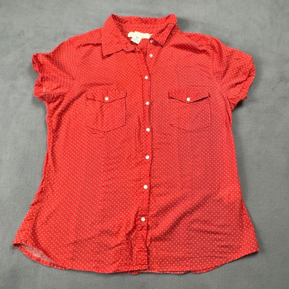 H&M L.O.G.G Red Button Up Top 14